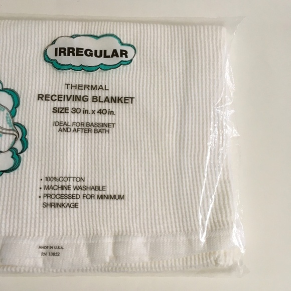 Baby Morgan White Receiving Blanket 100% Cotton Waffle 30 x 40 USA Made New - Picture 10 of 15